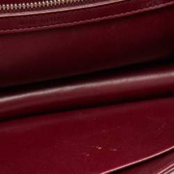 Pre Owned Dior Burgundy Leather and Sequins Medium Diorama Shoulder Bag
