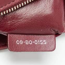 Pre Owned Dior Burgundy Leather and Sequins Medium Diorama Shoulder Bag