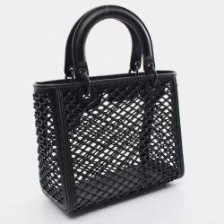 Christian Dior Black Leather Dior Lady Medium Handbag