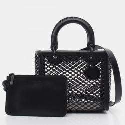 Christian Dior Black Leather Dior Lady Medium Handbag