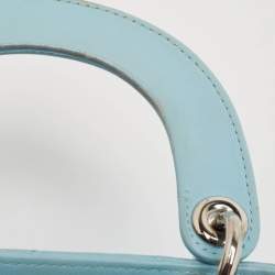 Dior Light Blue Cannage Leather Mini Lady Dior Tote