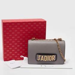 Dior Grey Leather Medium J'Adior Flap Shoulder Bag