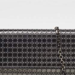 Pre Owned Dior Metallic Patent Leather Micro Cannage Croisiere Wallet on Chain