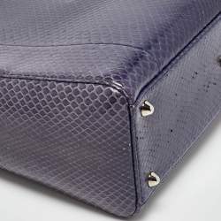 Dior Navy Blue Python Large Lady Dior Tote