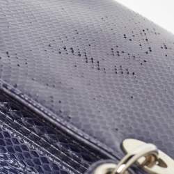 Dior Navy Blue Python Large Lady Dior Tote
