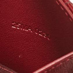 Pre Owned Dior Red Cannage Patent Leather Jasmine Card Holder