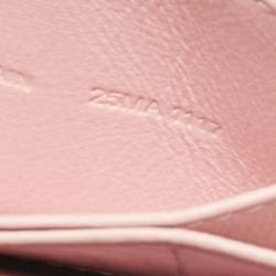 Pre Owned Dior Light Pink Cannage Patent Leather Jasmine Card Holder