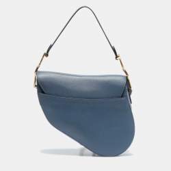 Pre Owned Dior Blue Leather Saddle Bag