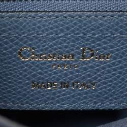 Pre Owned Dior Blue Leather Saddle Bag