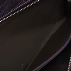 Pre Owned Dior Purple Cannage Patent Leather Lady Dior Wallet On Chain