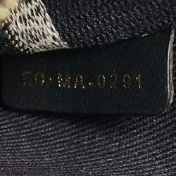 Pre Owned Dior Navy Blue/White Embroidered Cornely Canvas Medium Lady D-Lite Tote