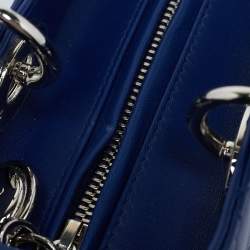Pre Owned Dior Blue Cannage Leather Medium Lady Dior Tote