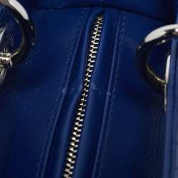 Pre Owned Dior Blue Cannage Leather Medium Lady Dior Tote