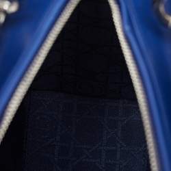 Pre Owned Dior Blue Cannage Leather Medium Lady Dior Tote