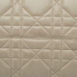 Pre Owned Dior Powder Beige Leather Medium Toujours Bag
