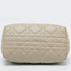 Pre Owned Dior Powder Beige Leather Medium Toujours Bag