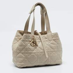 Pre Owned Dior Powder Beige Leather Medium Toujours Bag