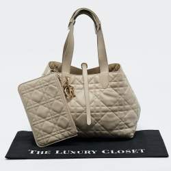 Pre Owned Dior Powder Beige Leather Medium Toujours Bag