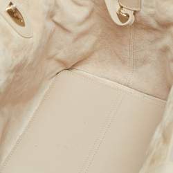 Pre Owned Dior Powder Beige Leather Medium Toujours Bag