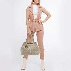 Pre Owned Dior Powder Beige Leather Medium Toujours Bag