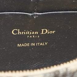 Pre Owned Dior Blue Oblique Canvas Medium Chain Saddle Pouch