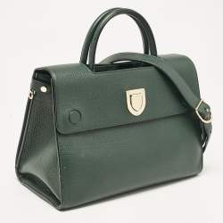 Pre Owned Dior Green Leather Medium Diorever Tote