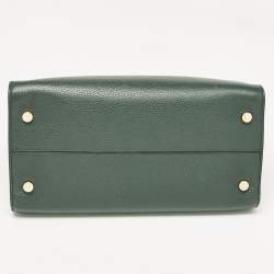 Pre Owned Dior Green Leather Medium Diorever Tote