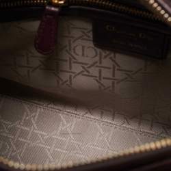 Dior Dark Burgundy Cannage Leather Medium Lady Dior Tote