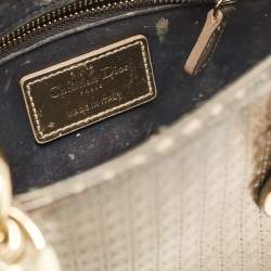 مملوكة مسبقًا Dior Gold Microcannage Patent Leather Mini Lady Dior Tote