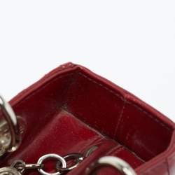 Pre Owned Dior Red Cannage Patent Leather Medium Lady Dior Tote