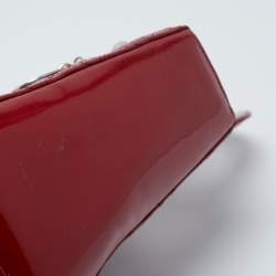 Pre Owned Dior Red Cannage Patent Leather Medium Lady Dior Tote