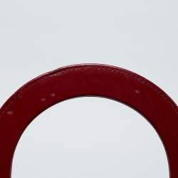 Pre Owned Dior Red Cannage Patent Leather Medium Lady Dior Tote