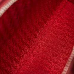 Pre Owned Dior Red Cannage Patent Leather Large Lady Dior Tote