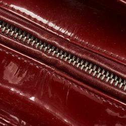 Pre Owned Dior Red Cannage Patent Leather Large Lady Dior Tote