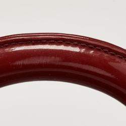 Pre Owned Dior Red Cannage Patent Leather Large Lady Dior Tote