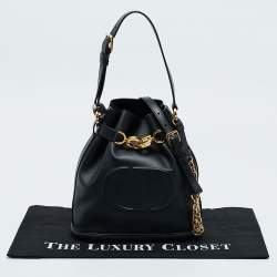 Pre Owned Dior Black Leather Medium C'est Dior Bucket Bag