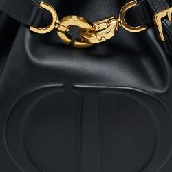 Pre Owned Dior Black Leather Medium C'est Dior Bucket Bag