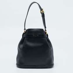 Pre Owned Dior Black Leather Medium C'est Dior Bucket Bag