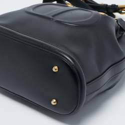 Pre Owned Dior Black Leather Medium C'est Dior Bucket Bag