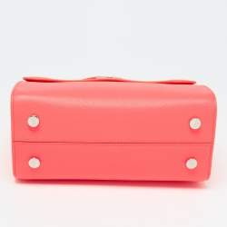 Pre Owned Dior Neon Orange Leather Small Diorever Tote