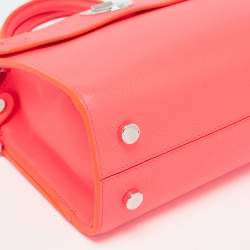 Pre Owned Dior Neon Orange Leather Small Diorever Tote