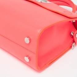 Pre Owned Dior Neon Orange Leather Small Diorever Tote