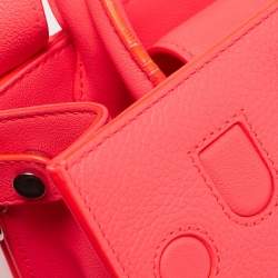 Pre Owned Dior Neon Orange Leather Small Diorever Tote
