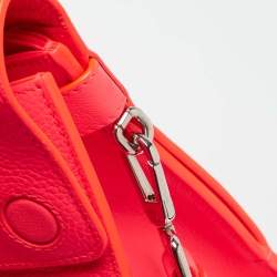 Pre Owned Dior Neon Orange Leather Small Diorever Tote
