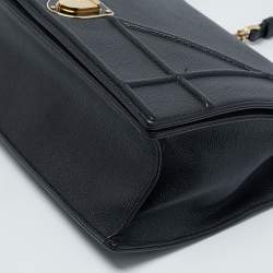 مملوكة مسبقًا Dior Black Leather Large Diorama Flap Shoulder Bag