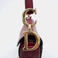 Dior Red Leather Mini Saddle Bag