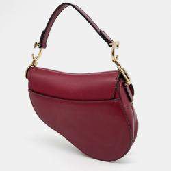 Dior Red Leather Mini Saddle Bag