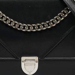 Pre Owned Dior Black Leather Large Diorama Flap Shoulder Bag