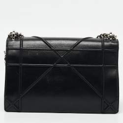 Pre Owned Dior Black Leather Large Diorama Flap Shoulder Bag