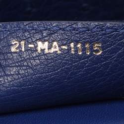 Pre Owned Dior Blue Ostrich Medium Lady Dior Tote